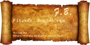 Fitzkó Boglárka névjegykártya