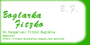 boglarka fitzko business card